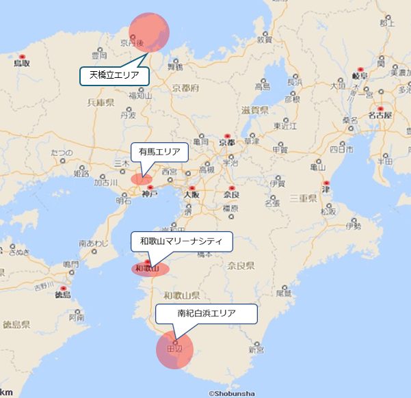 関西別荘エリア地図