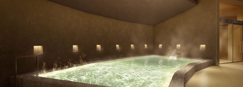 「東急ハーヴェストクラブ草津&VIALA」温泉露天風呂付大浴場内風呂完成予想CG