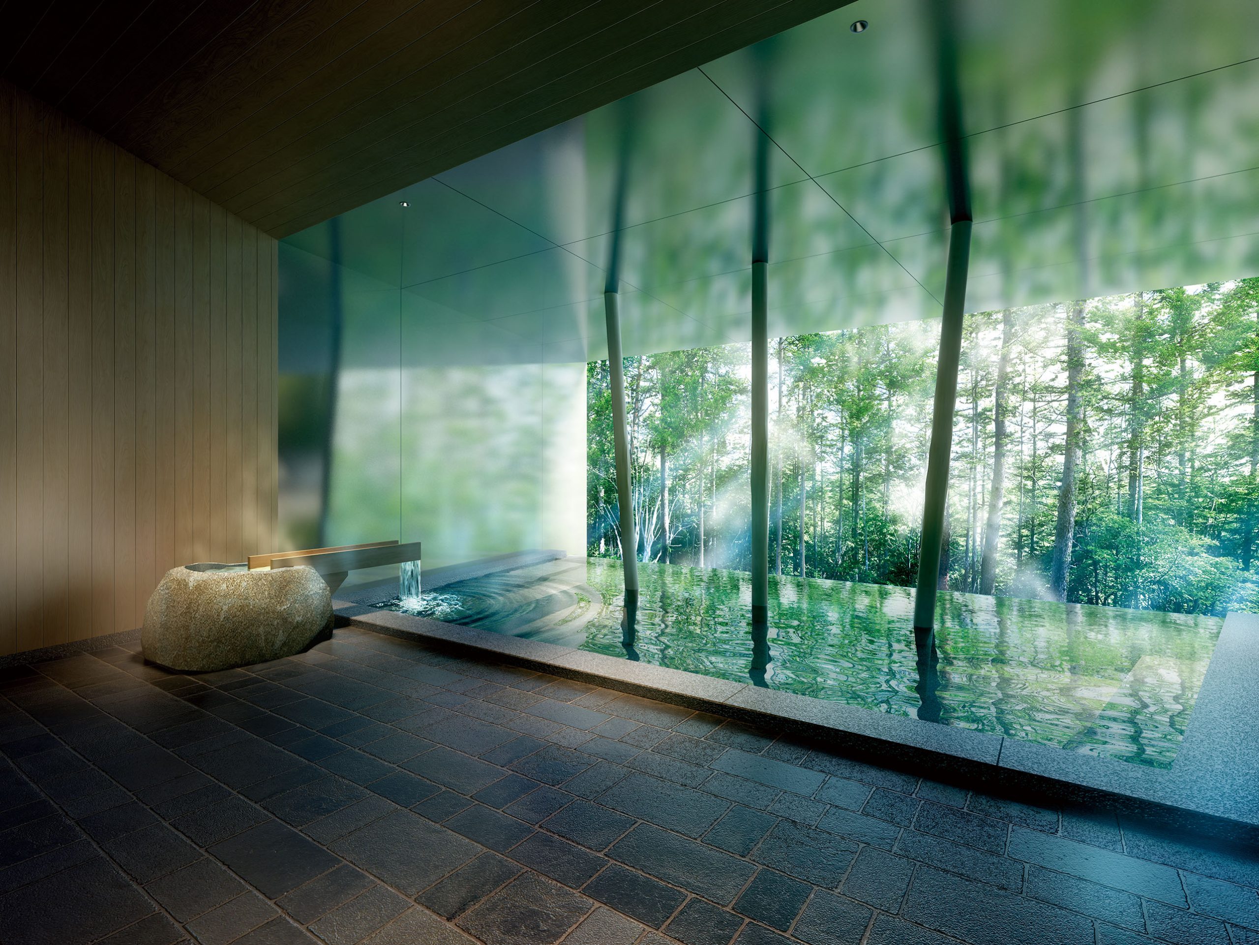 「東急ハーヴェストクラブ草津＆VIALA」の大浴場／完成予想CG