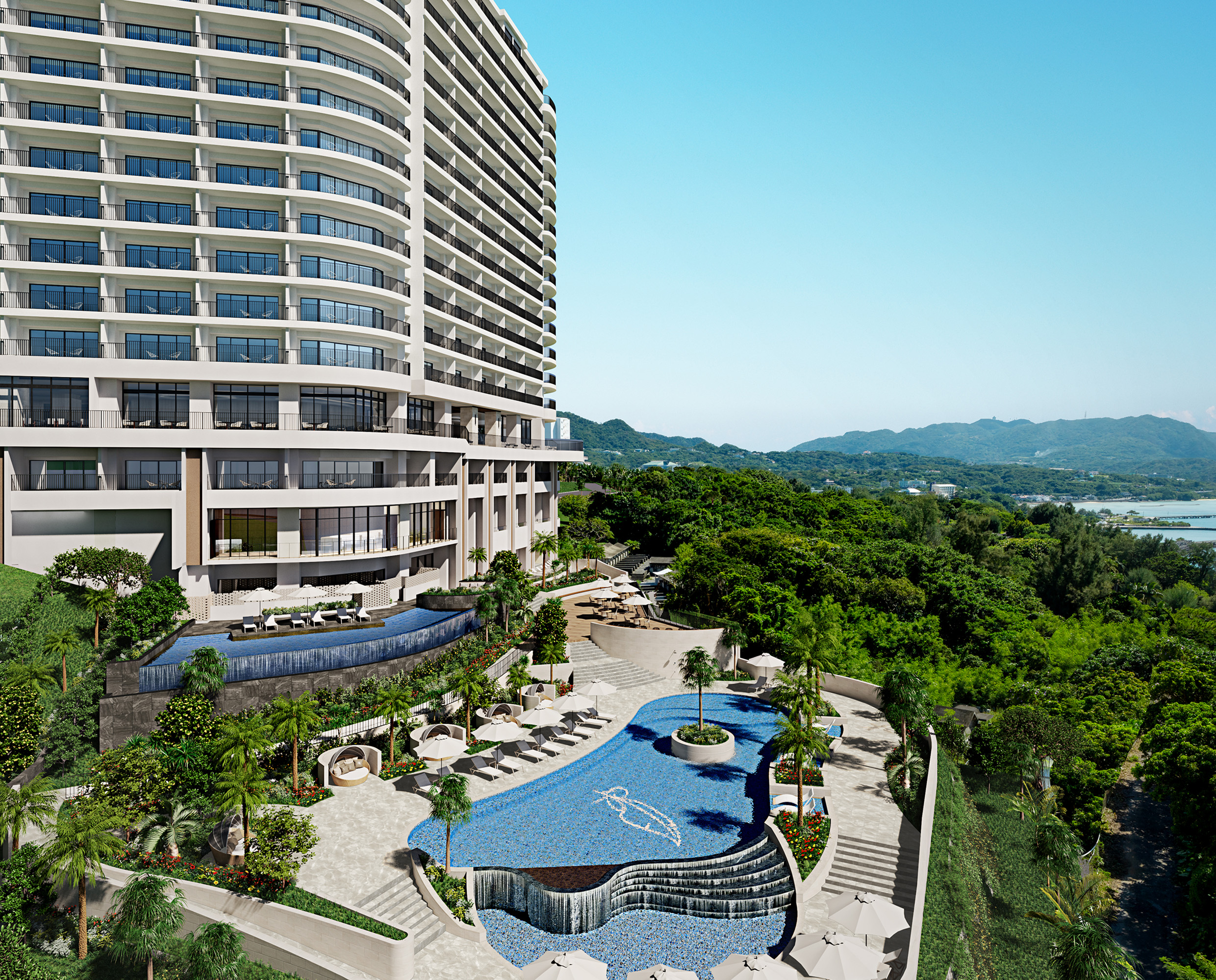 「クゥイルリゾート沖縄コンドミニアムホテル」のプールエリア完成予想CG